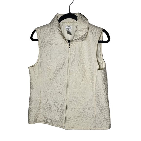 JPR Separates Women's Silk Blend Zip Up Puffer Vest Size Petite Medium Winter - Picture 1 of 9